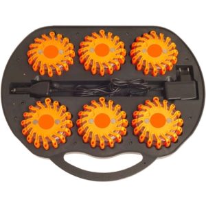 Varningspuckar LED, 6-pack med laddväska