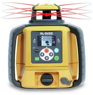 Topcon RL-SV2S Rotationslaser + RC-60 Fjärrkontroll + Laddbara Batterier + Laddare + Batterikassett + Väska