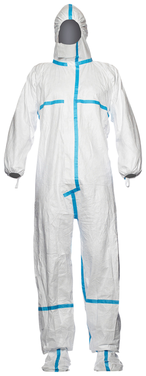 KORTTIDSOVERALL TYVEK 600 PLUS MED SOCKAR TYCHA5TWH16 VIT M