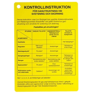 Kontrollinstruktion: Gula kortet