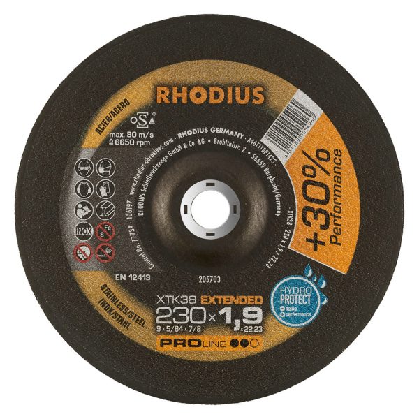 Knut Kille Rhodius Köp RHODIUS XTK38 Kapskiva 230x1,9 (25/förp) | Yrkesbutiken