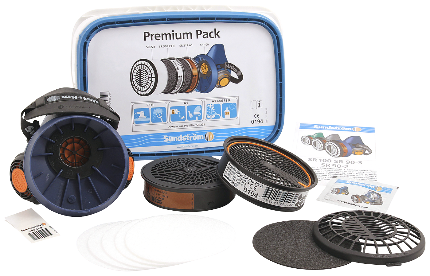 Halvmask Sundström SR 100 M/L Premium Pack